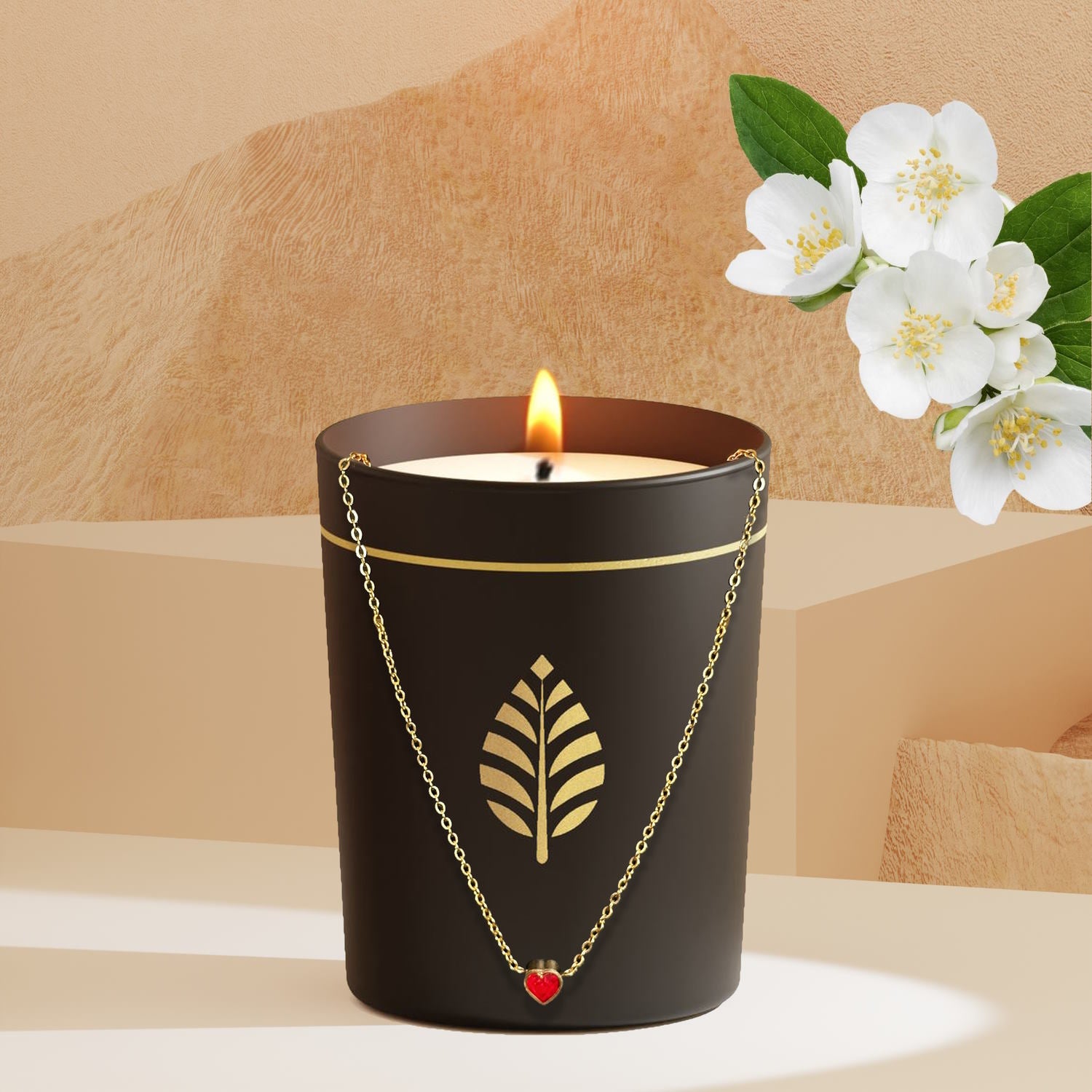 Bougie parfumée & bijou argenté - Amour Infini - 350 g main image 1