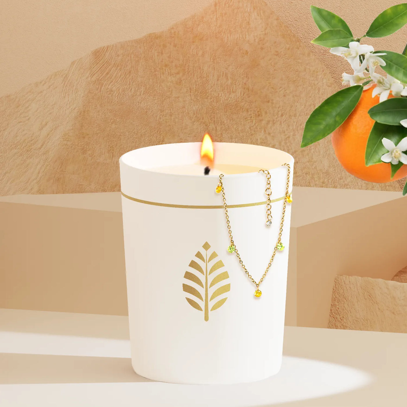 Pot Verre Fleur d'Oranger Bracelet Gouttes Vertes avec Cristal Swarovski