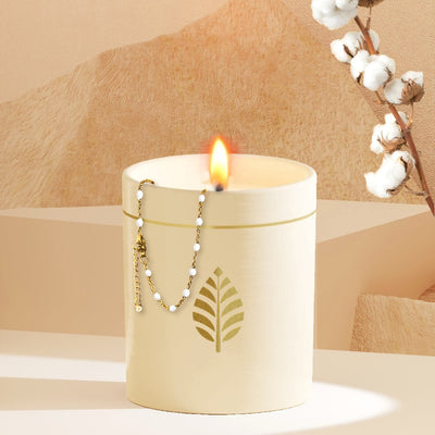Pot Céramique Coton Bracelet Perles Blanches avec Cristal Swarovski