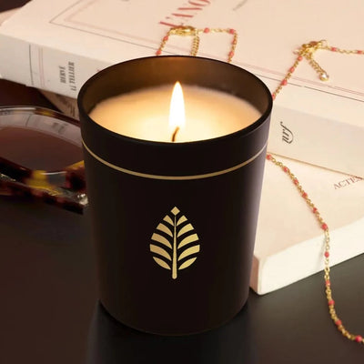 Bougie Bijou Noir, Fleur de Thé, Bracelet Argent Infinity