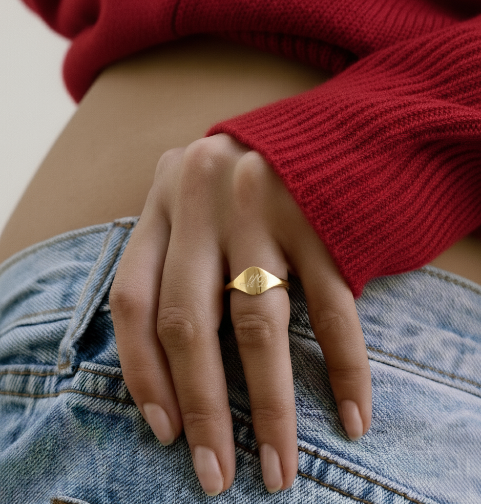 Bague Chevalière Initiales Personnalisables