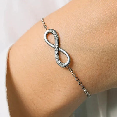 Pot Verre Noir Fleur de Thé Bracelet Argent Infinity