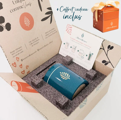 Bougie Bijou Noire, Sapin, Collier Pierre Nacre Blanche