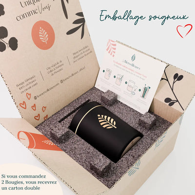 Bougie Bijou Noir, Fleur de Thé, Bracelet Argent Infinity