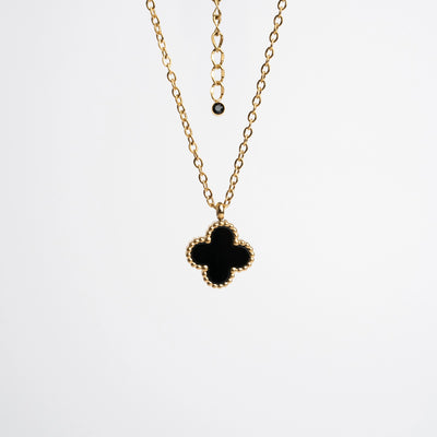Collier « Fleur » avec pierre naturelle plaqué Or 18 carats avec cristal Swarovski