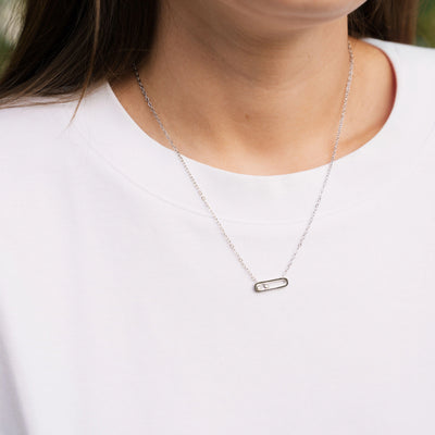 Collier « Toi et Moi » avec 2 cristaux Swarovski mobiles, plaqué Or 18 carats ou Argent